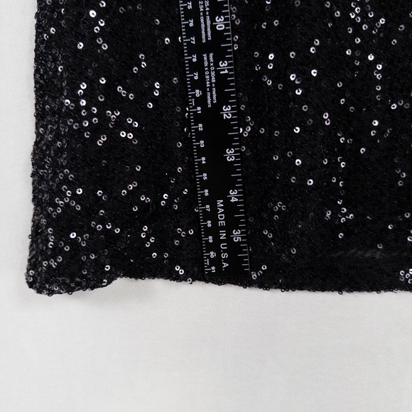 ASTR The Label Dress Womens Large Black All Over Sequins Draped Back Party Club - Picture 8 of 10